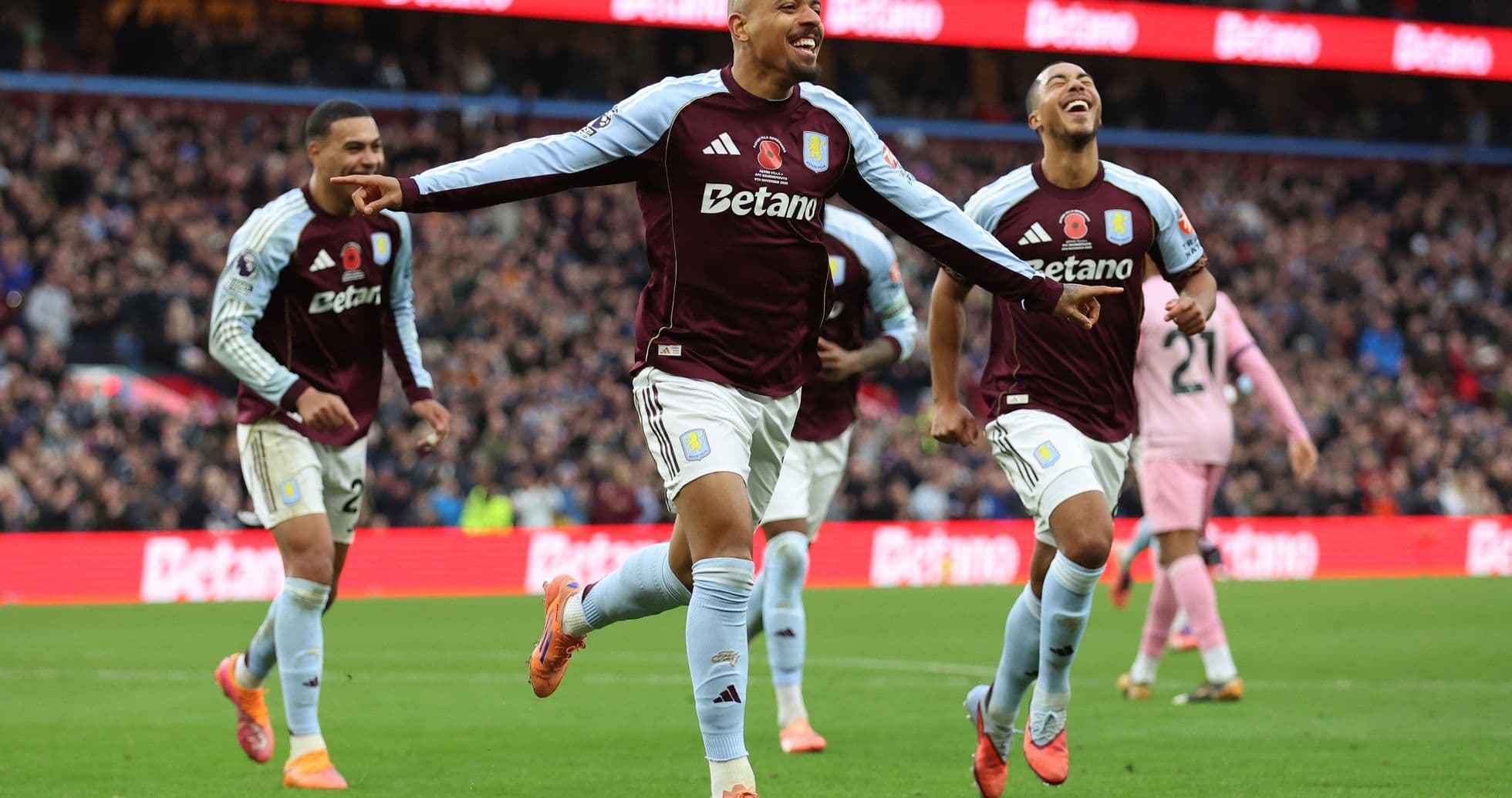 Aston Villa vs Bournemouth match scene.