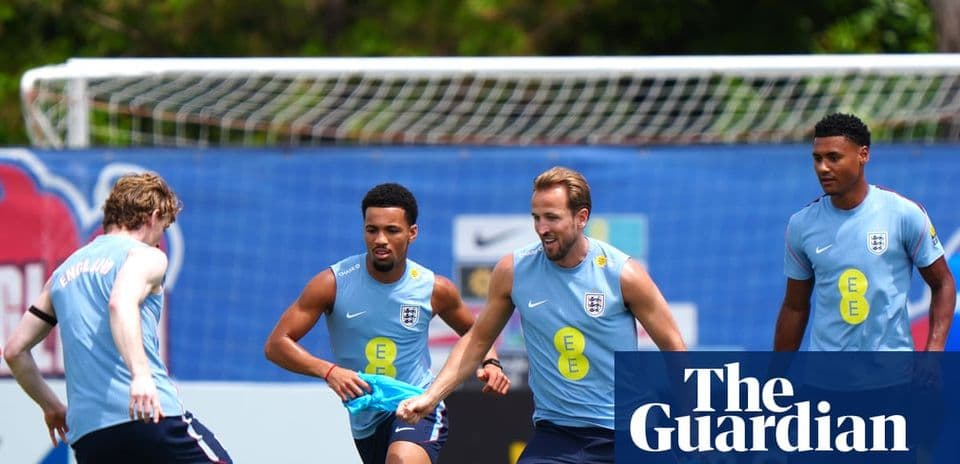 England players training on the pitch during practice