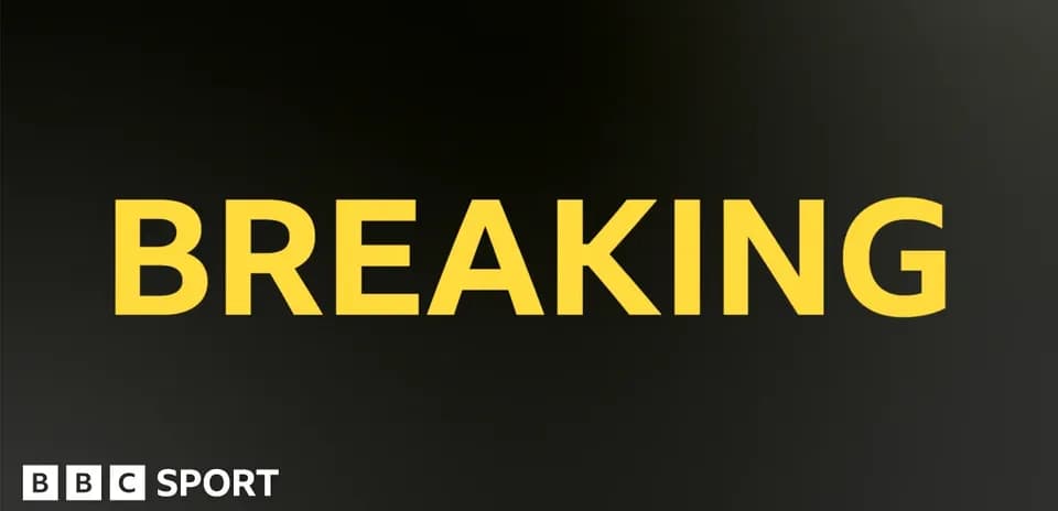 Breaking news announcement from BBC Sport