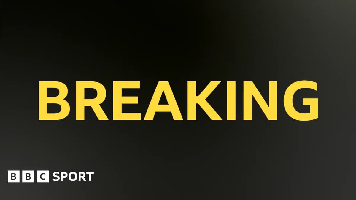 Breaking news announcement from BBC Sport