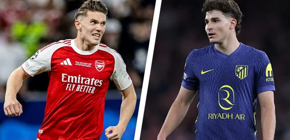 Two football players in their club jerseys during match