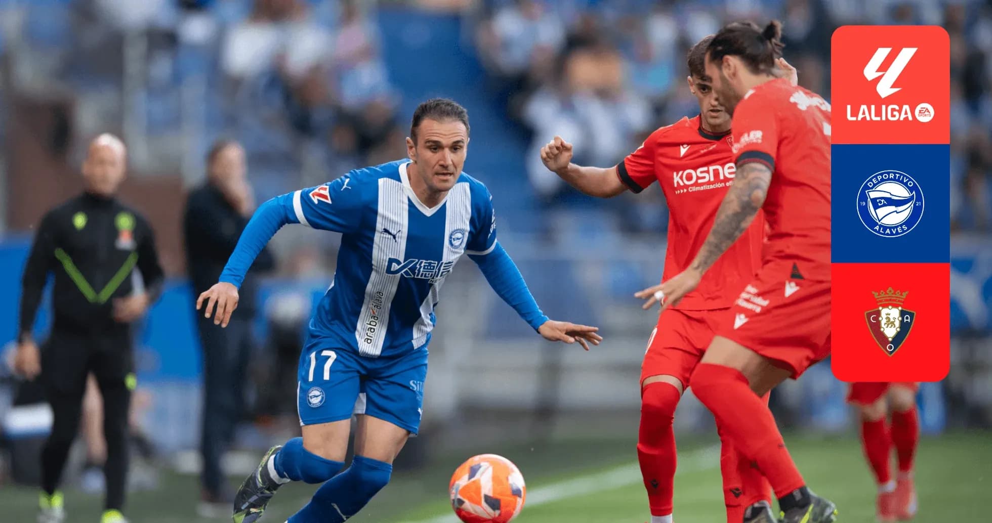 Deportivo Alaves player dribbling against Osasuna