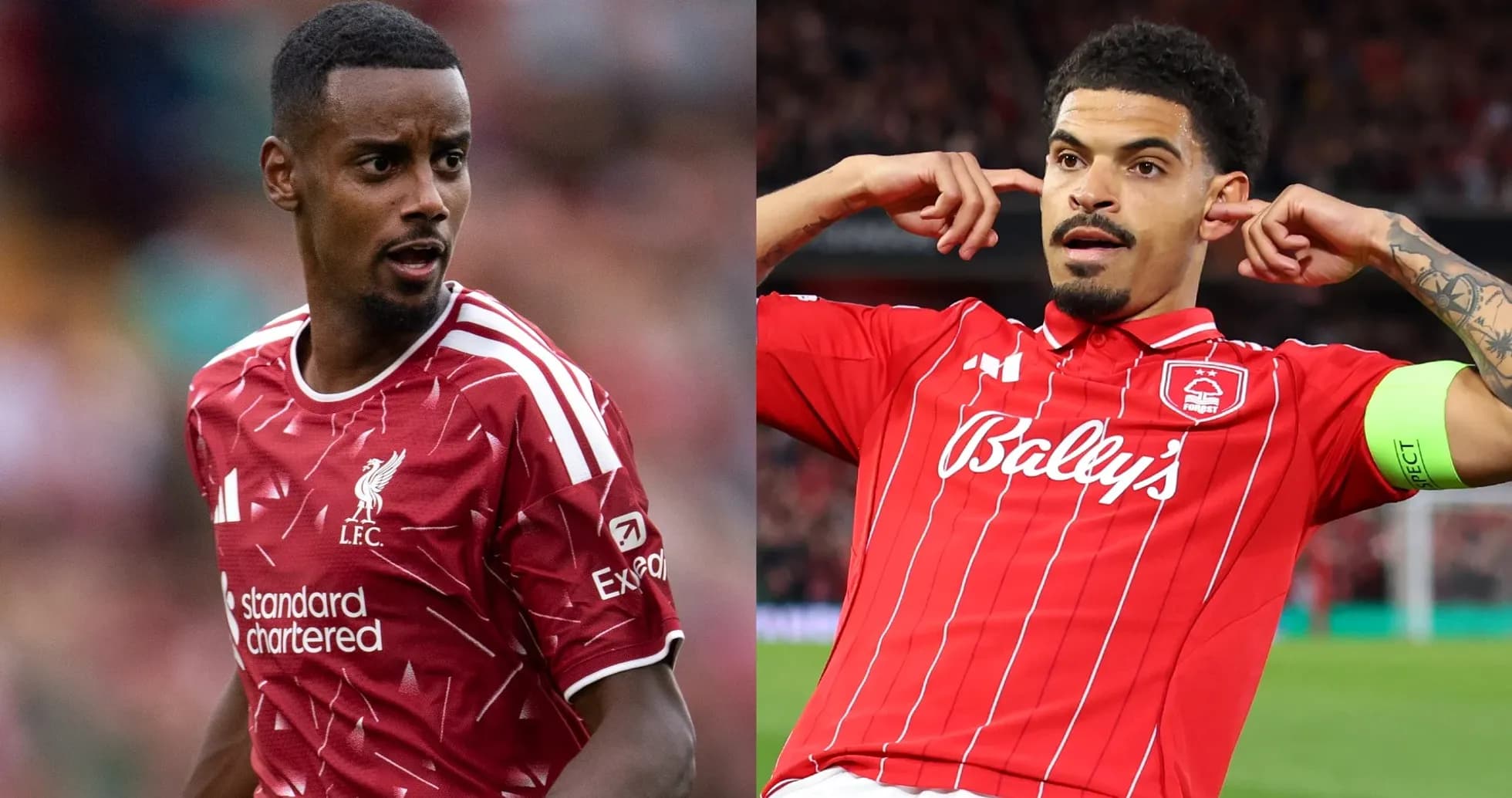 Liverpool and Nottingham Forest players during match