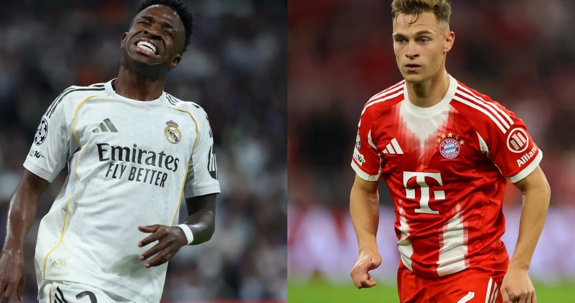 Vinicius Junior and Joshua Kimmich during match