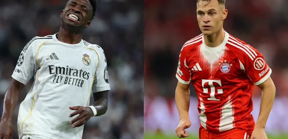 Vinicius Junior and Joshua Kimmich during match
