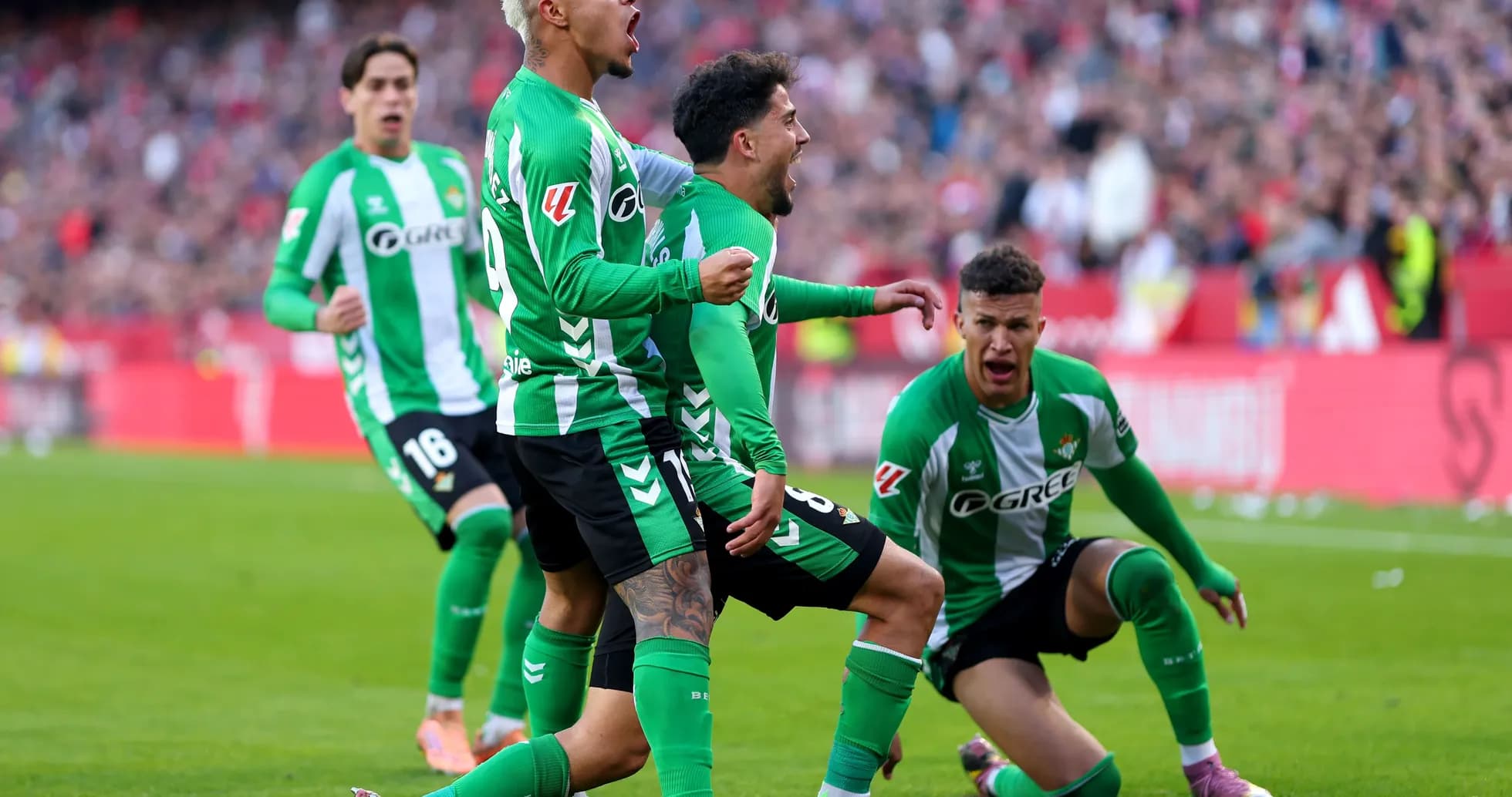 Real Betis players celebrating a goal