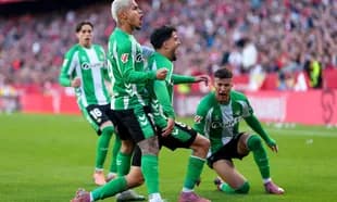 Real Betis players celebrating a goal