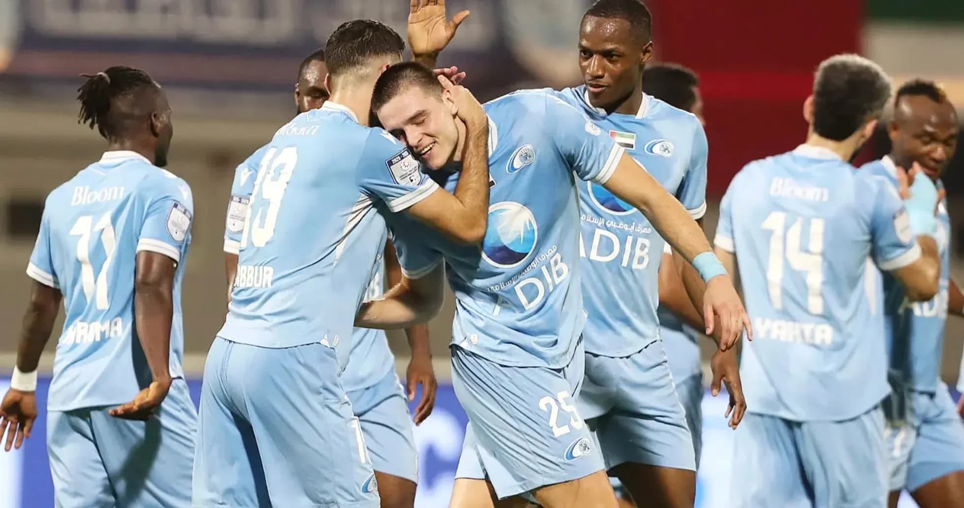 Players celebrating a goal during U23 match