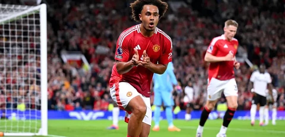 Manchester United player celebrating a goal in match
