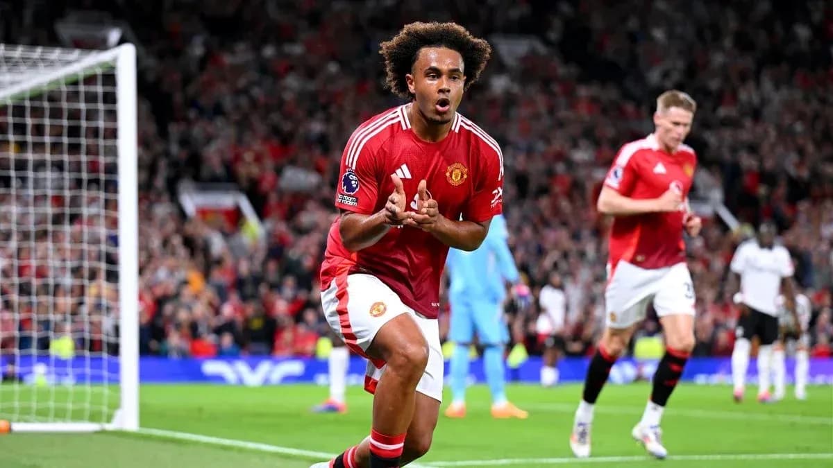 Manchester United player celebrating a goal in match