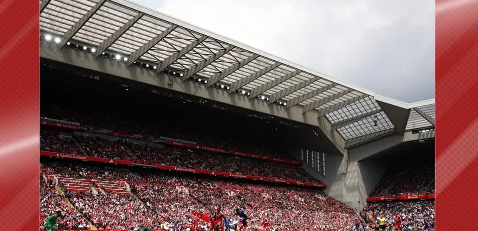 Crowd at Anfield during a football match