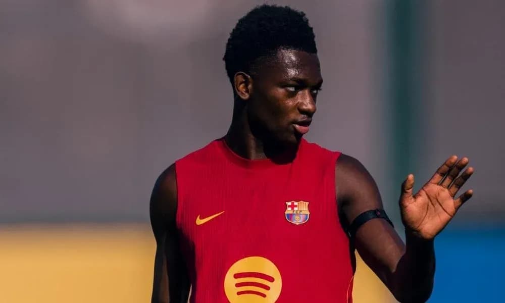 Player training in Barcelona jersey during practice