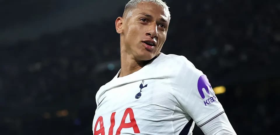 Player celebrating in Tottenham kit during match