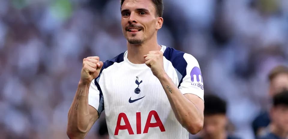 Tottenham player celebrating victory after match