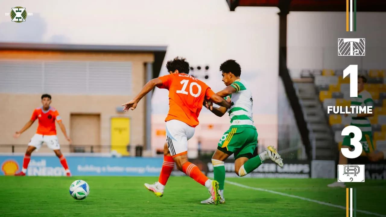 Portland Timbers II player in action against Houston Dynamo FC II
