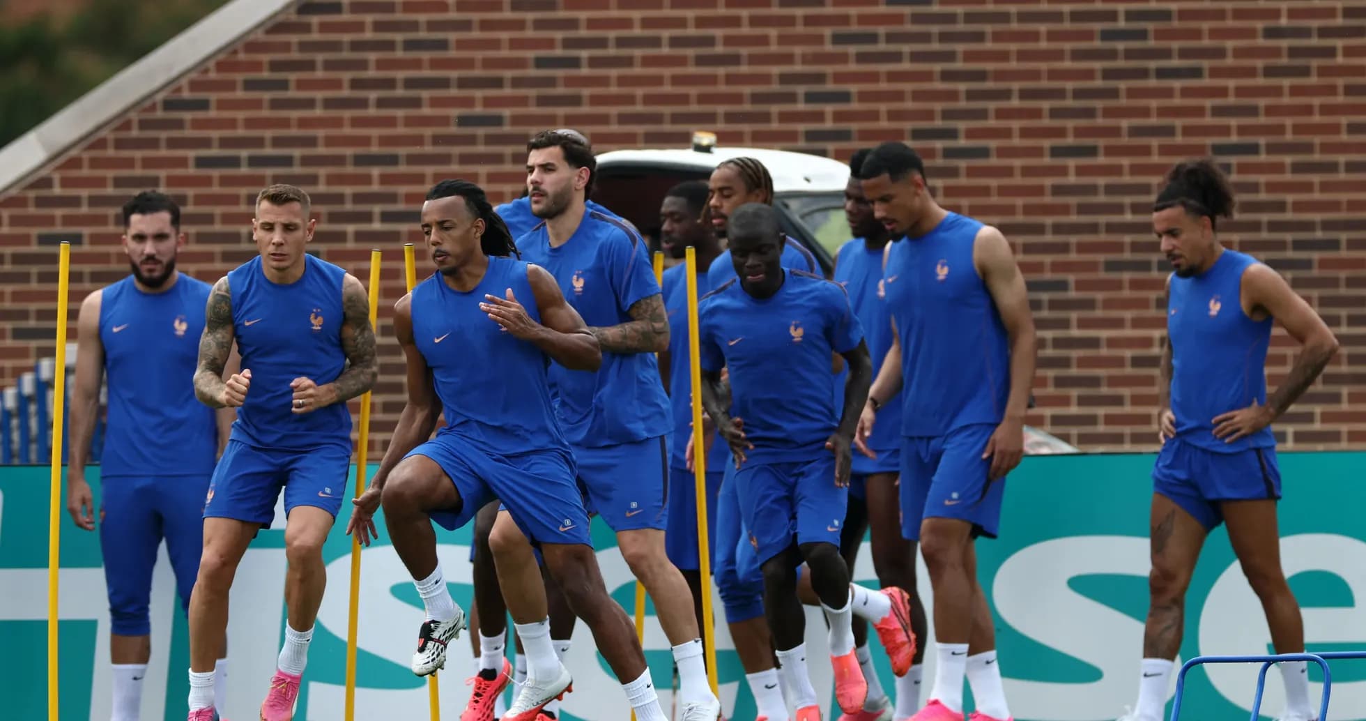 French national team players training on the pitch
