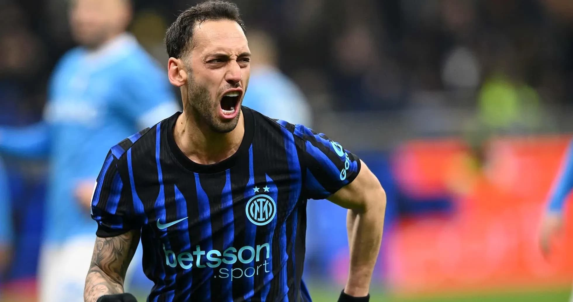 Player celebrating after scoring for Inter