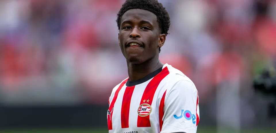 Player in PSV Eindhoven jersey during match