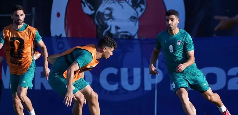 Iran players training for World Cup 2026 match