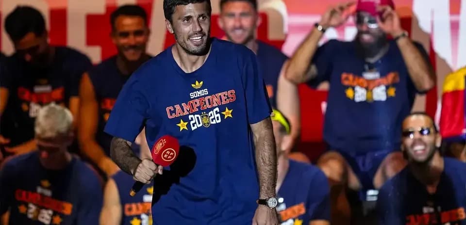 Player celebrating with teammates at championship event