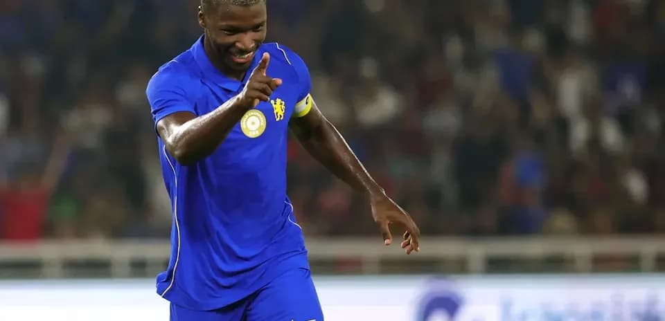 Player celebrating with raised finger during match