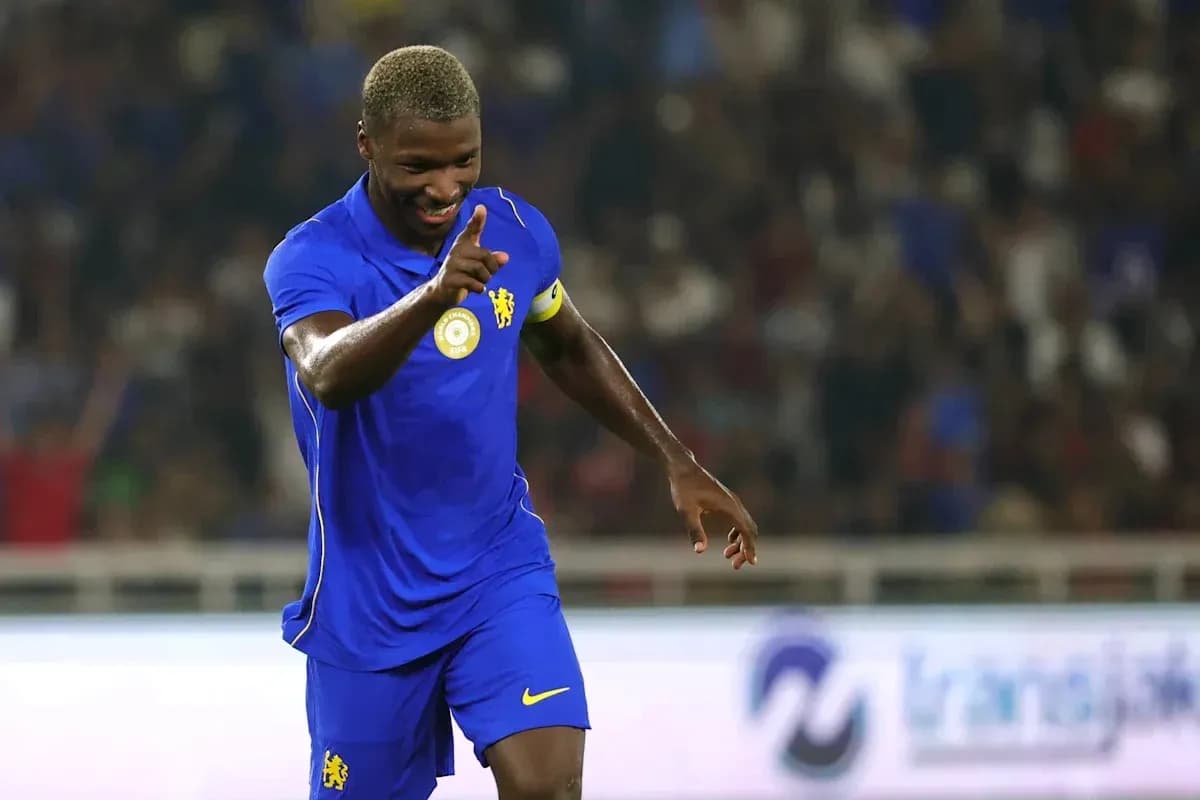 Player celebrating with raised finger during match