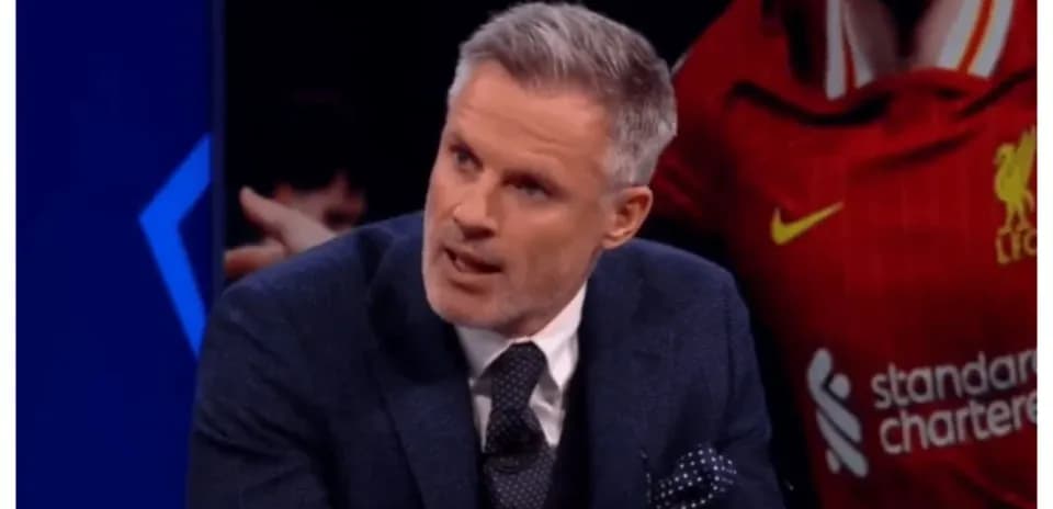 Football analyst discussing match on broadcast set