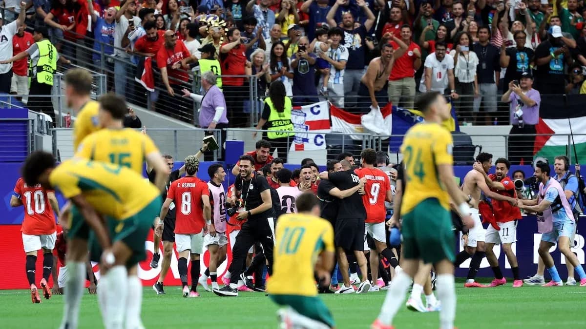 Players celebrating with fans after a match
