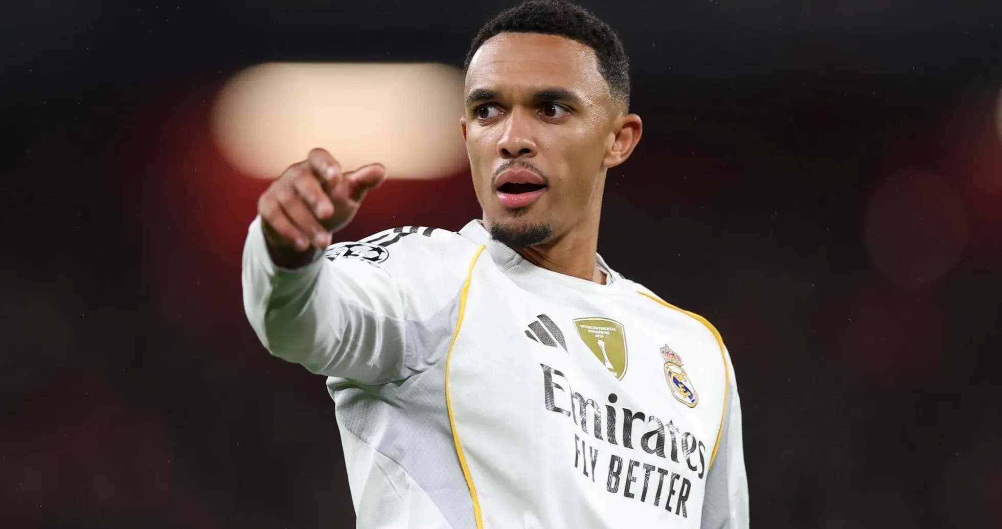 Player gesturing during a Champions League match