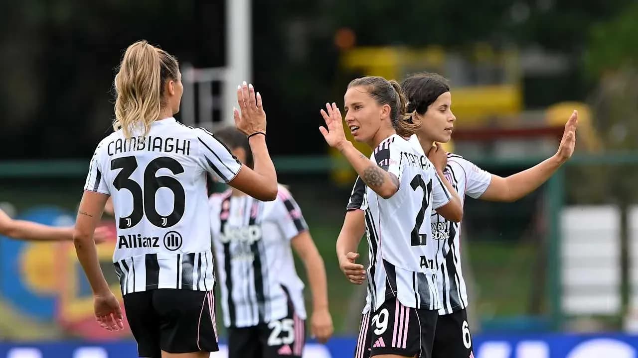 Juventus players celebrating during a match
