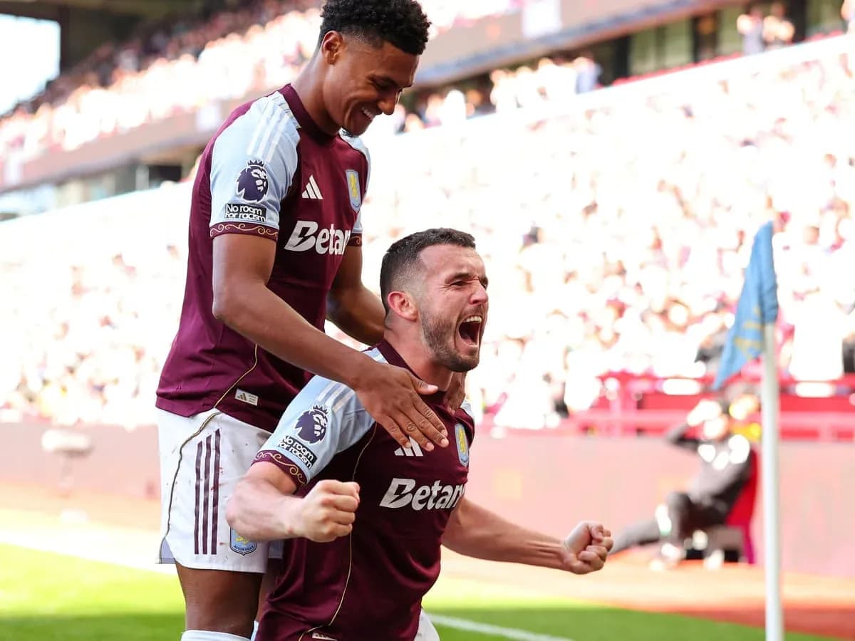 Aston Villa players celebrating a goal