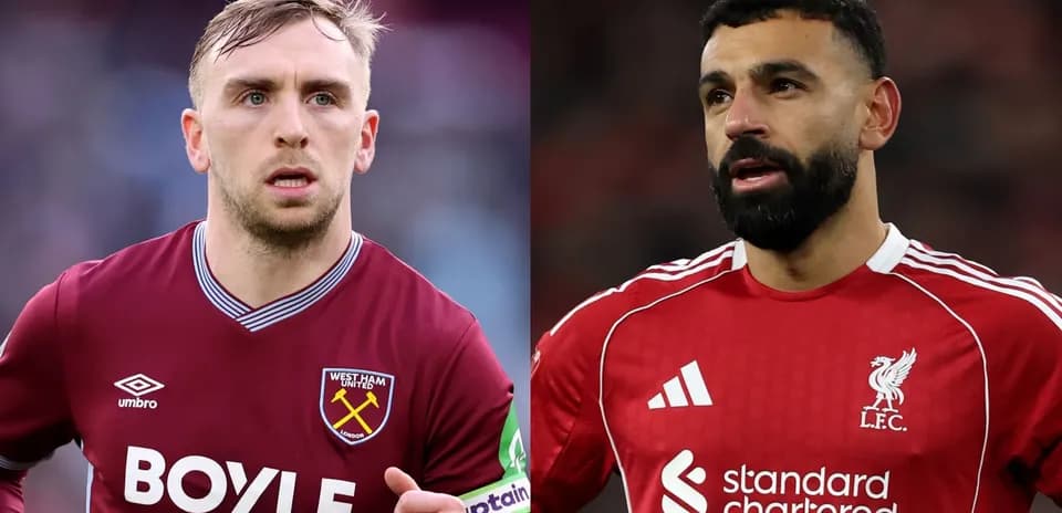 West Ham and Liverpool players facing each other