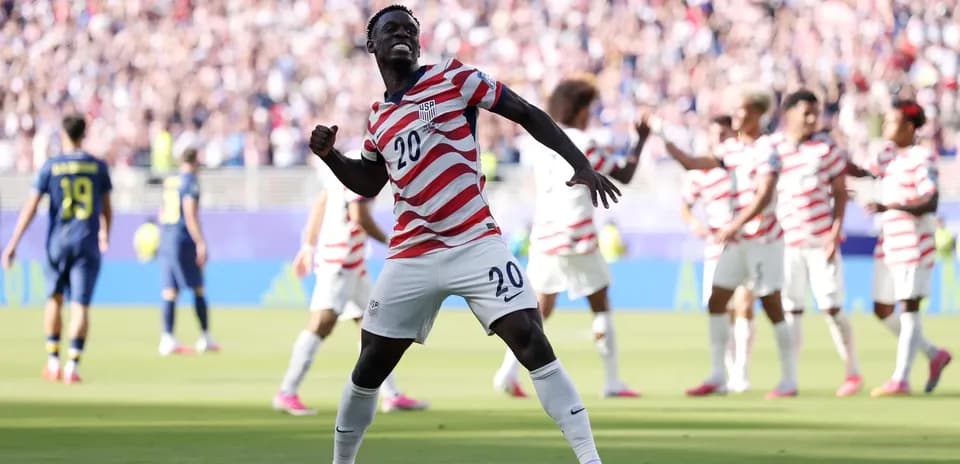 Player celebrating during USA vs Belgium match