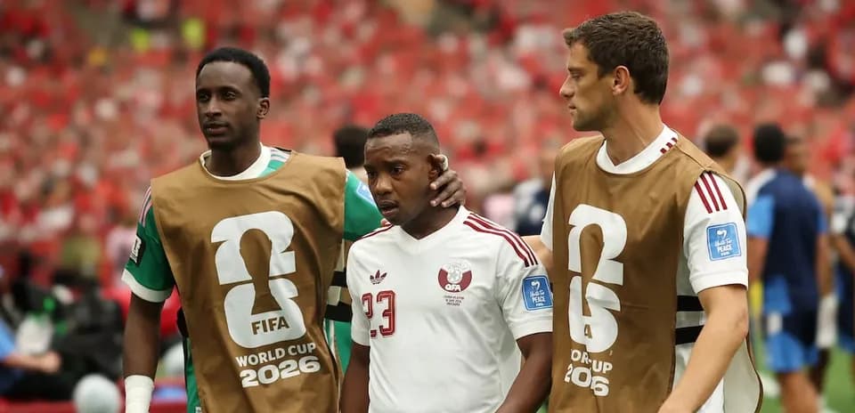 Players walking off field during FIFA World Cup match