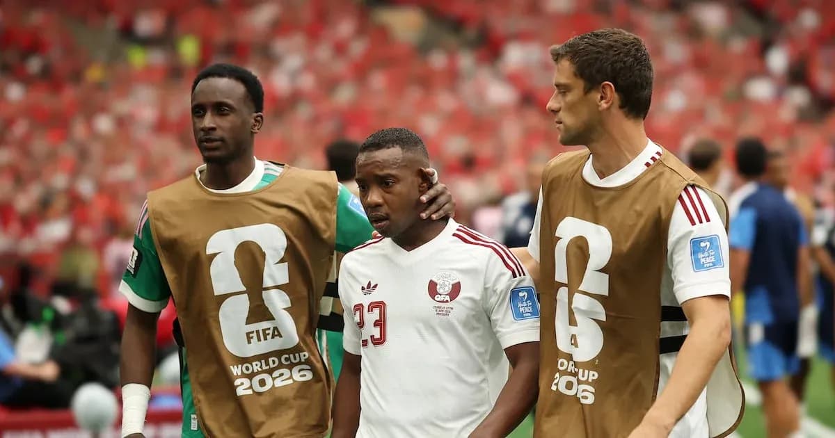 Players walking off field during FIFA World Cup match