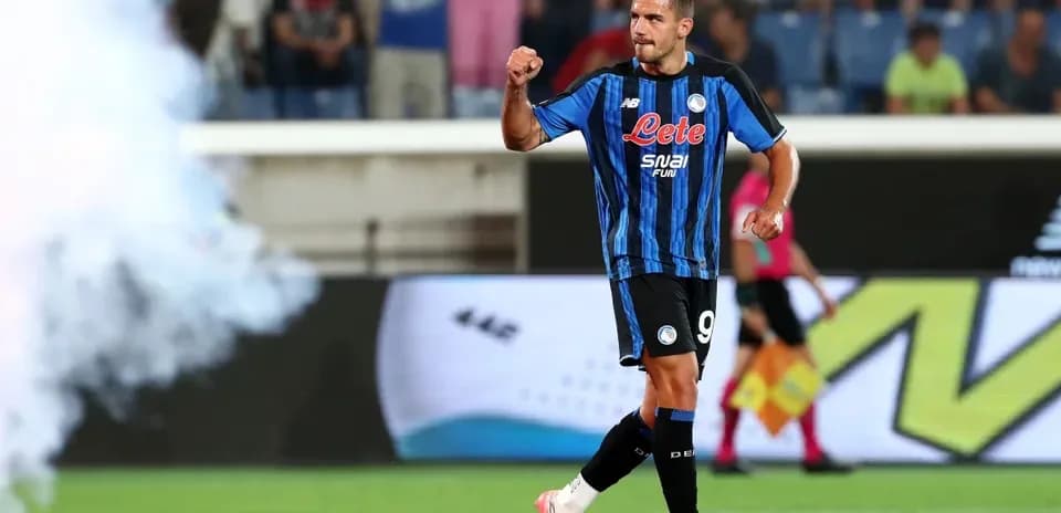 Atalanta player celebrating a goal during match