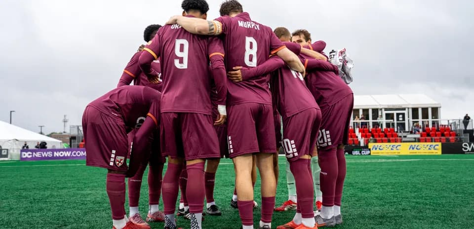 Team huddle before Charleston Battery match