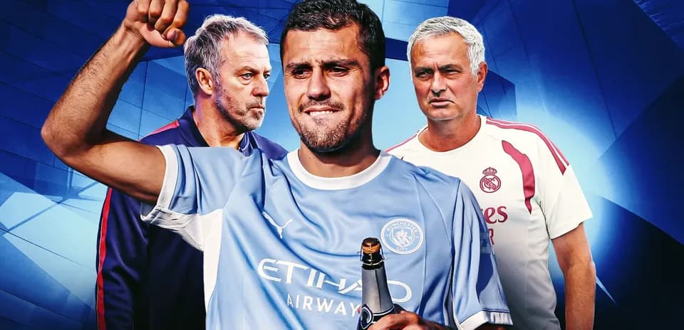 Player celebrating with champagne surrounded by coaches