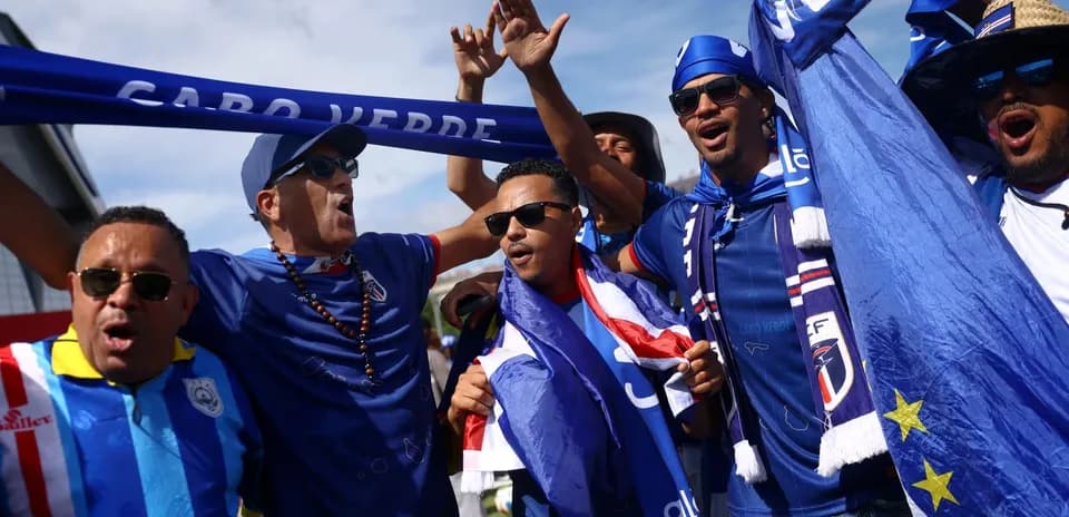 Fans celebrating Cape Verde Islands football team