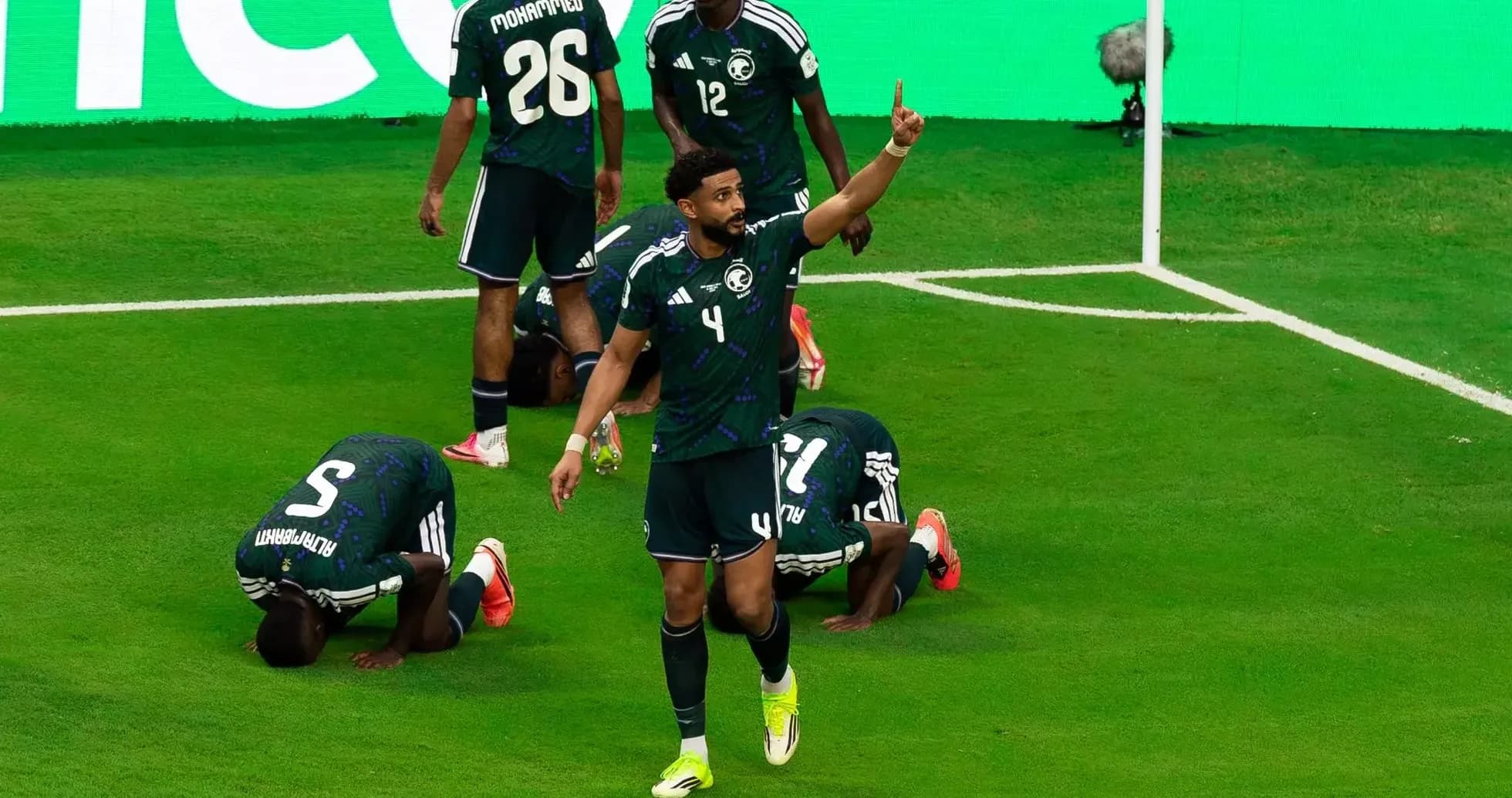 Saudi Arabia players celebrating after scoring