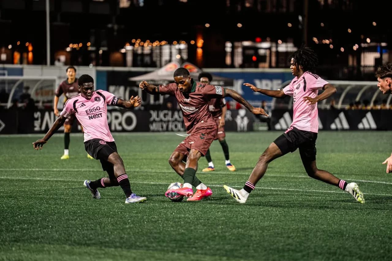 Players competing during Inter Miami II match