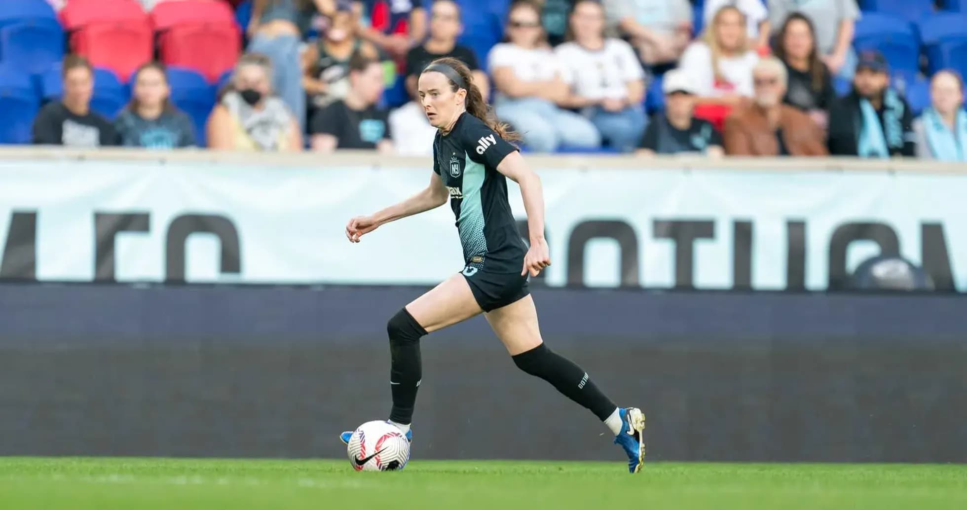 Player dribbling the ball during match