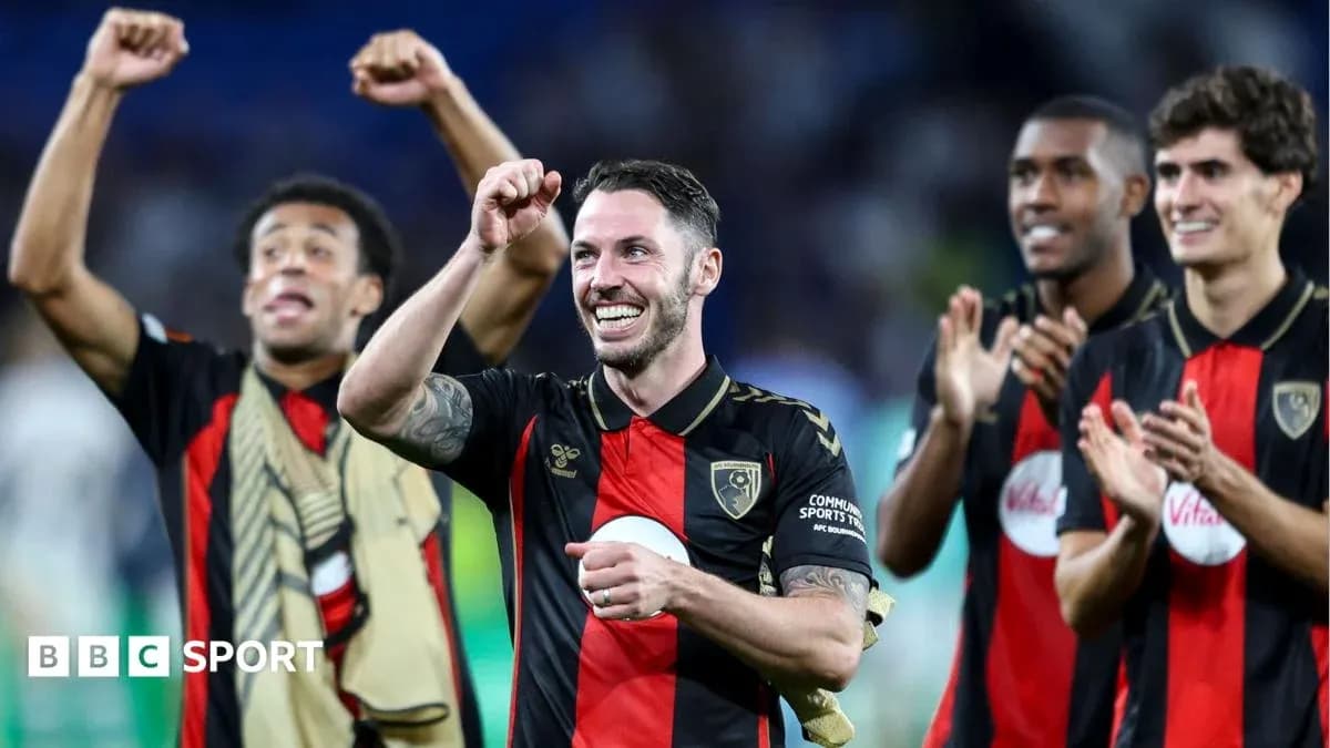 Bournemouth players celebrating after a match victory