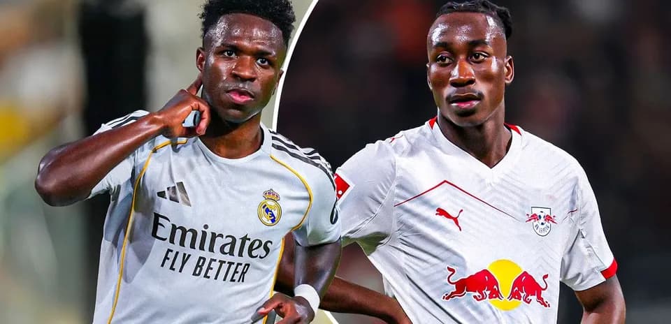 Two soccer players from Real Madrid and RB Leipzig