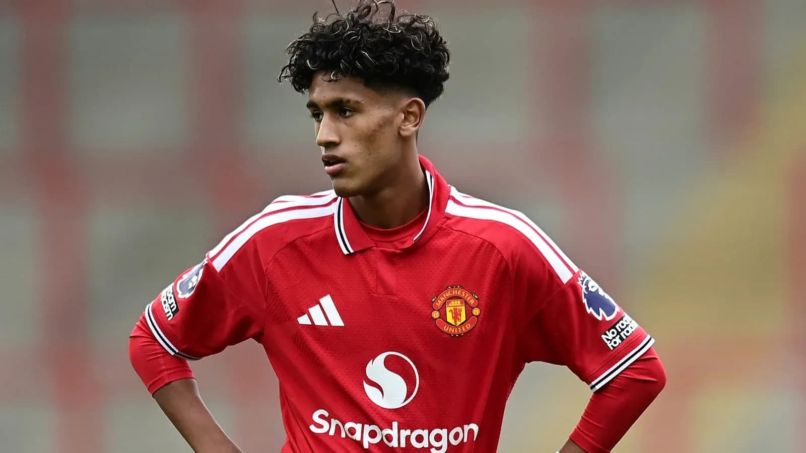 Player in Manchester United kit during match