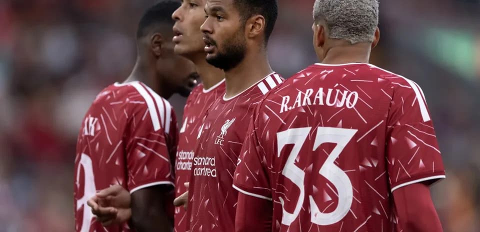 Liverpool players during match preparation