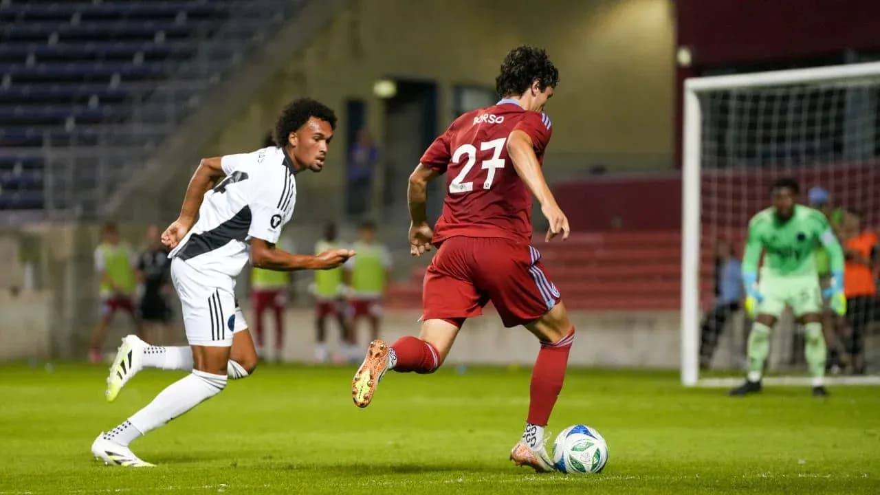 Player dribbling the ball during match