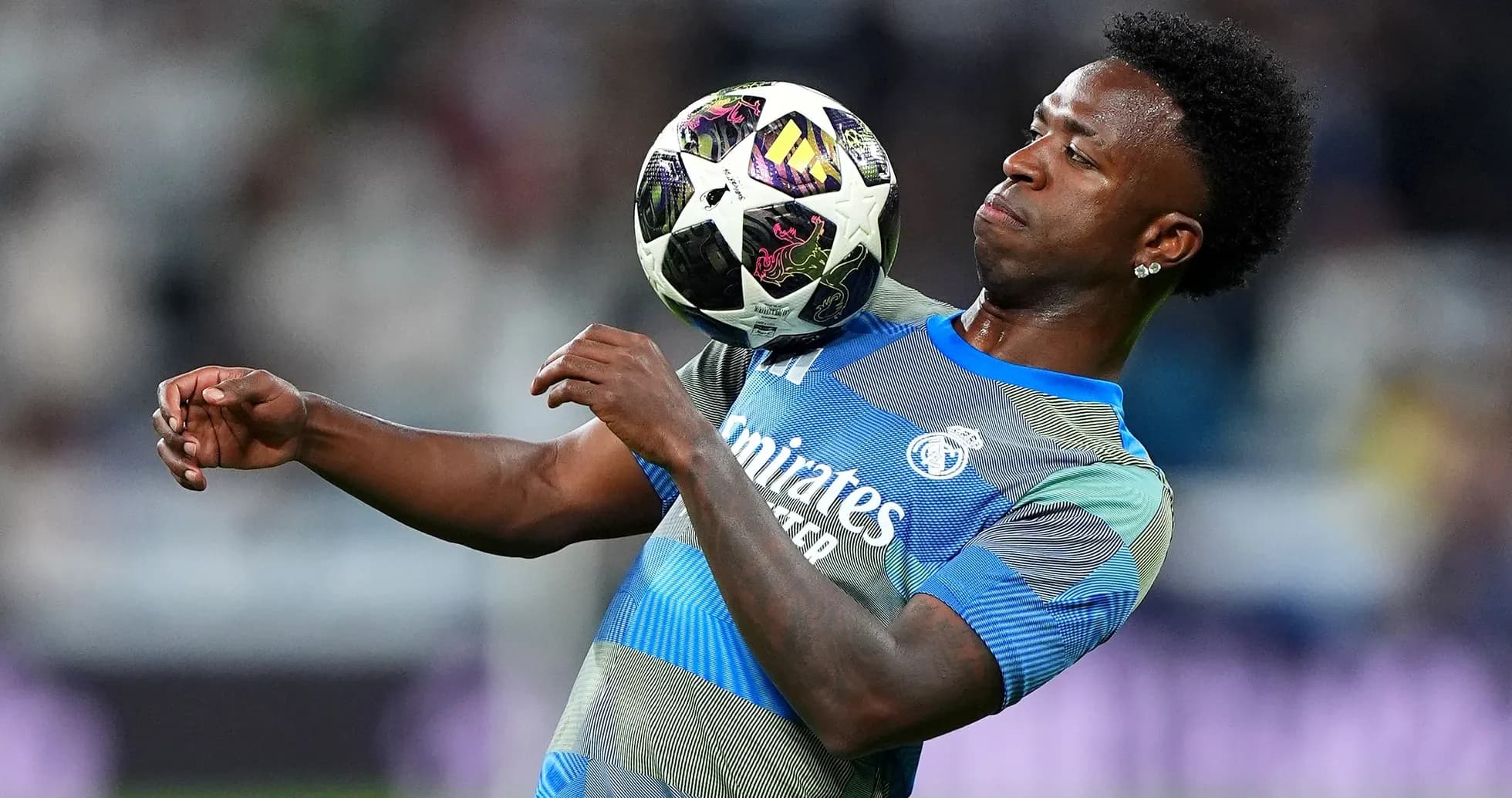 Player controlling the ball during training session