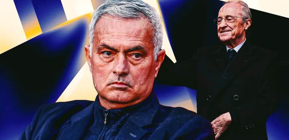 Jose Mourinho and Florentino Perez in split image