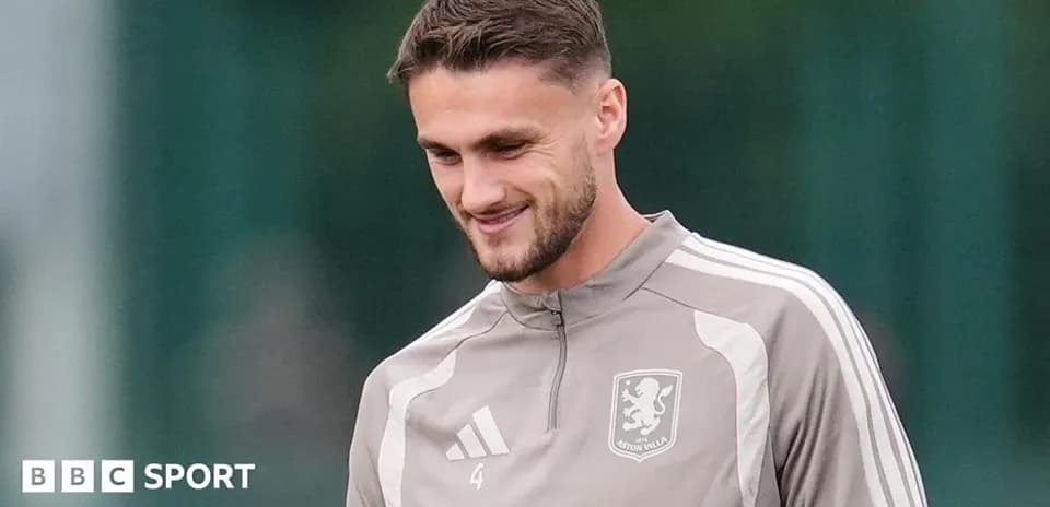 Player in Aston Villa training gear during practice
